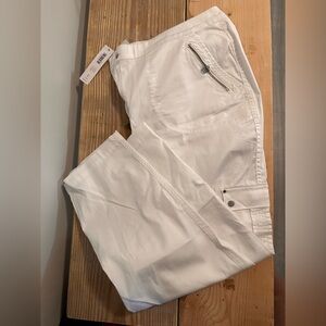 Chicos white cargo capris size 2